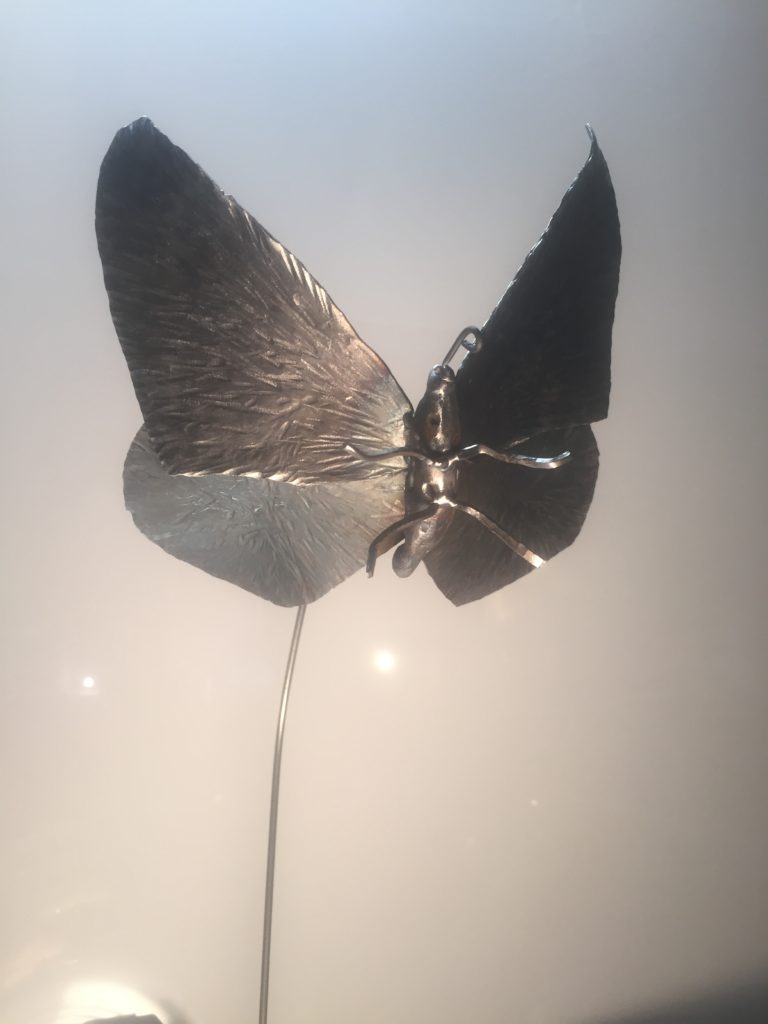 Metal Art Sculpture Monarch Butterfly in Flight.